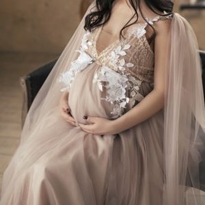 Wedding maternity boutique dress in light purple/plum/flesh Long (New). SizeXL